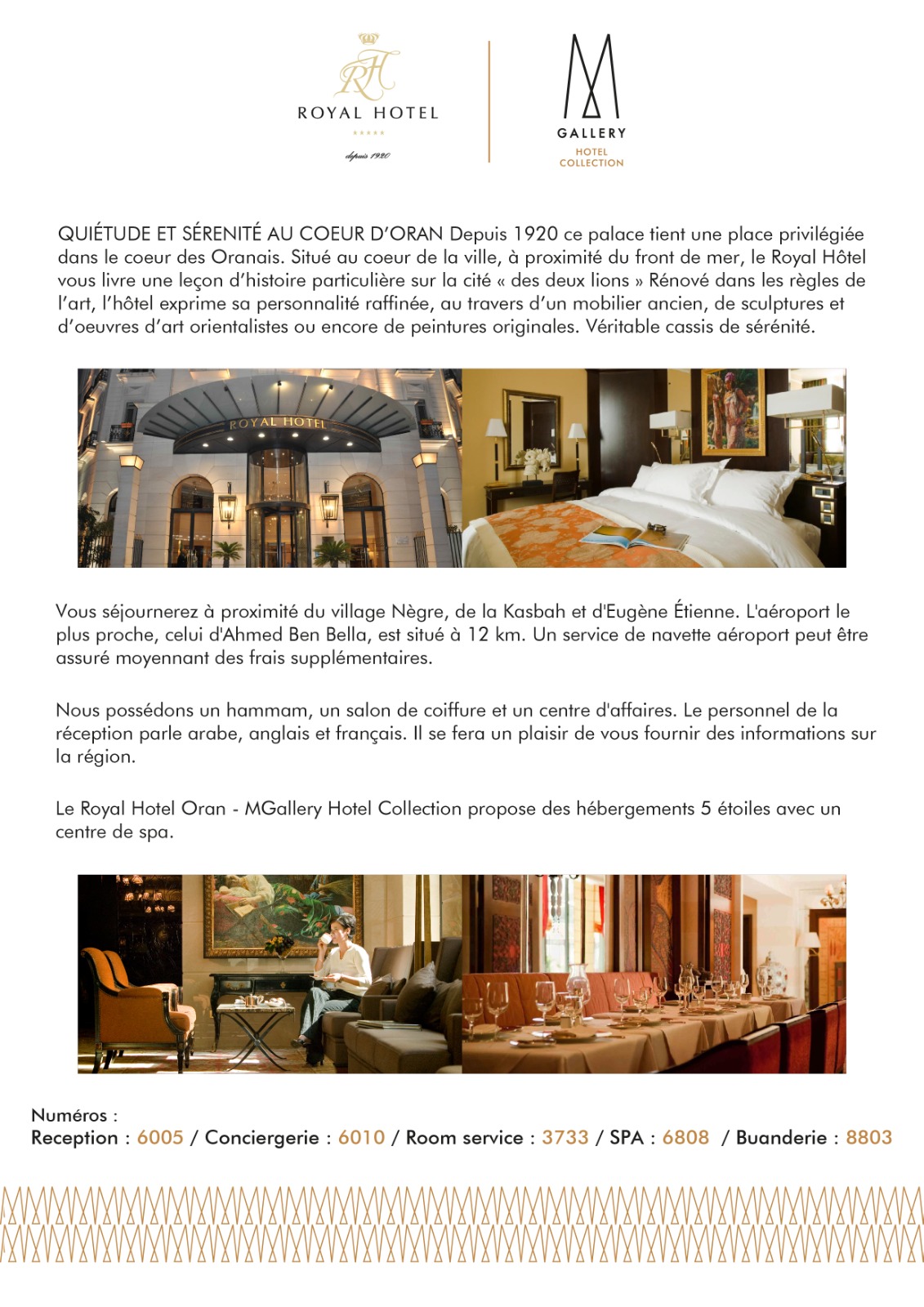 Présentation de l'hôtel